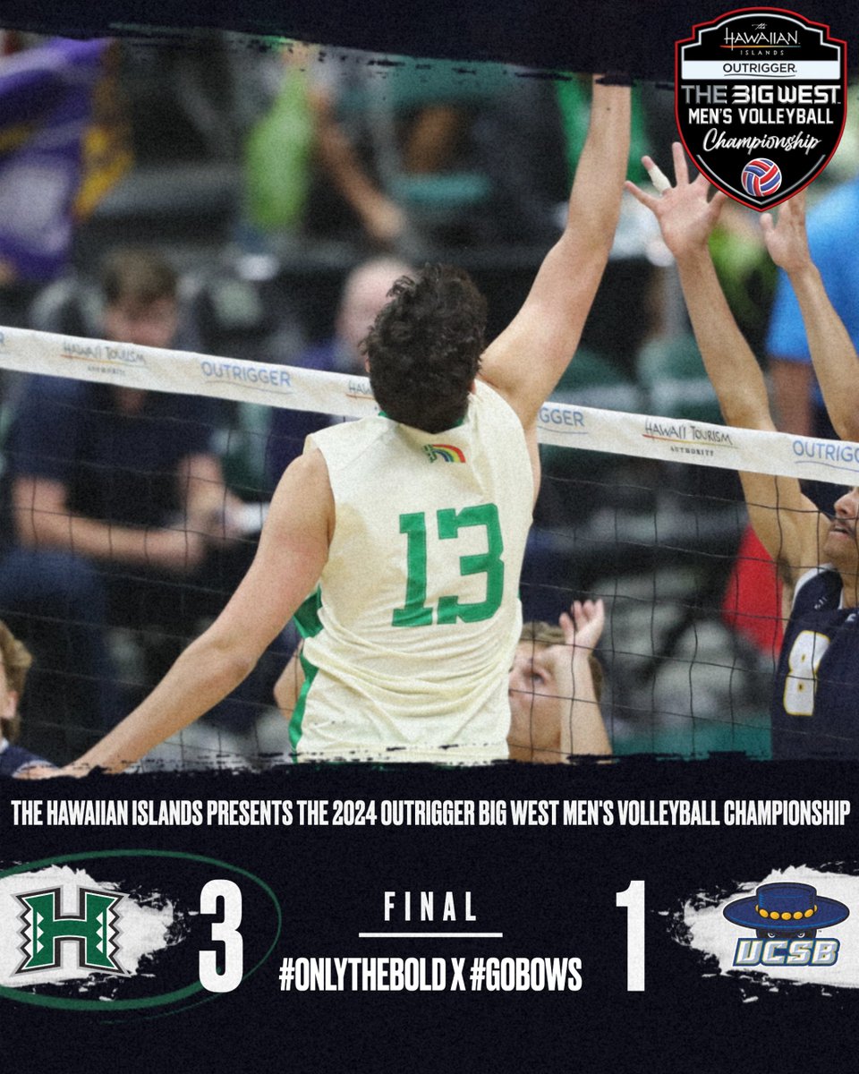 MOVIN' ON ➡️🏐

@HawaiiMensVB advances to the semifinals in the @gohawaii presents the 2024 @OutriggerResort Big West Men's Volleyball Championship. 

#OnlyTheBold x #GoBows x #NCAAMVB