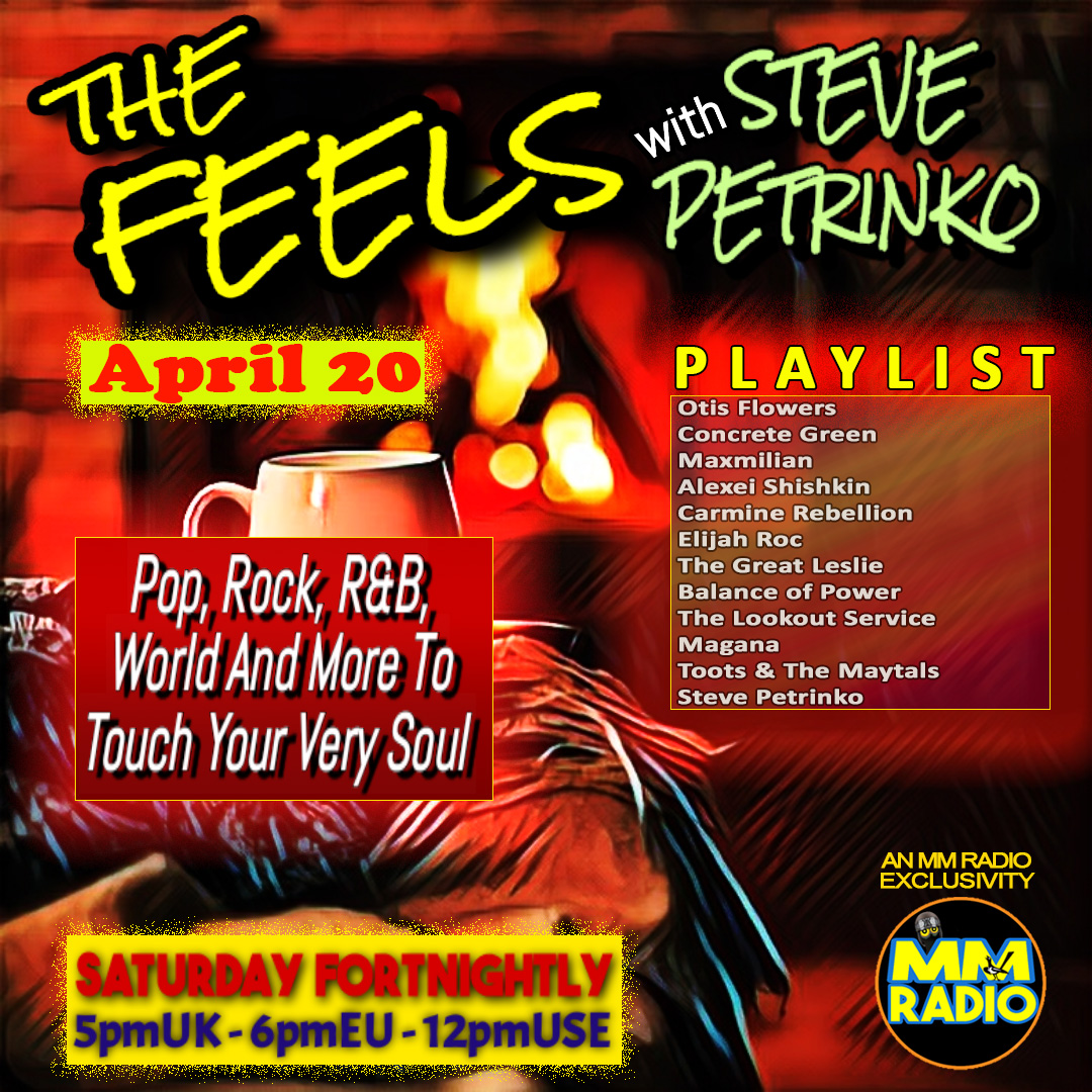 ☝️'THE FEELS' with Steve Petrinko, a mix of Pop, Rock, R&B, World👉SAT APR 20 > MM Radio➡️ mm-radio.com @LibertyMusicPR @AlexeiShishkin @TheGreatLeslie_ @BalanceOfPowerA @PlugginBaby @Emma_Scott @lookout_service @maganarama @audioantihero @dorner_martina @magpie_sally