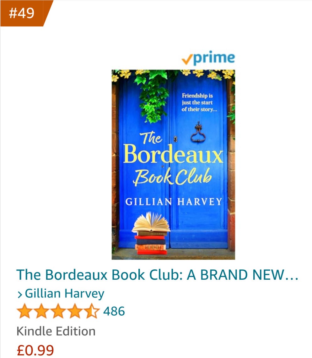 So excited that 'The Bordeaux Book Club' has hit the Top 50 today! Thanks to everyone for buying :)