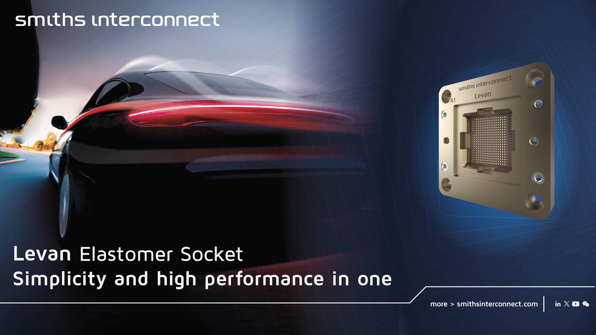 smithsinterconn's tweet image. 🆕Levan Elastomeric Contact Test Socket&apos;s high band-width is electrically invisible to the test system, preventing ball damage to DUT or PCB, and improving overall testing efficiency.
Read more:

ow.ly/VszQ50RjB2A

#TestSocket #ICtesting