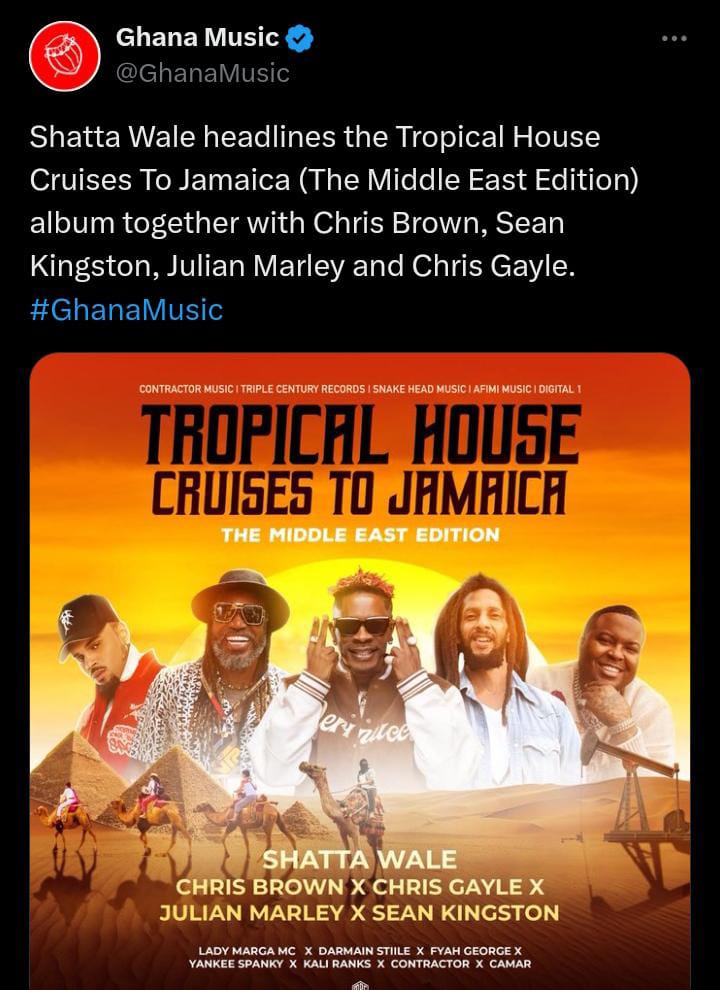 #Ghana #Jamaica #India The ShattaWale brand is worth billions and all ShattaMovement are shareholders so when we have @chrisbrown #shattawale @henrygayle on one album we reach the markets of America; Africa and India and reaching over 2 billion people.