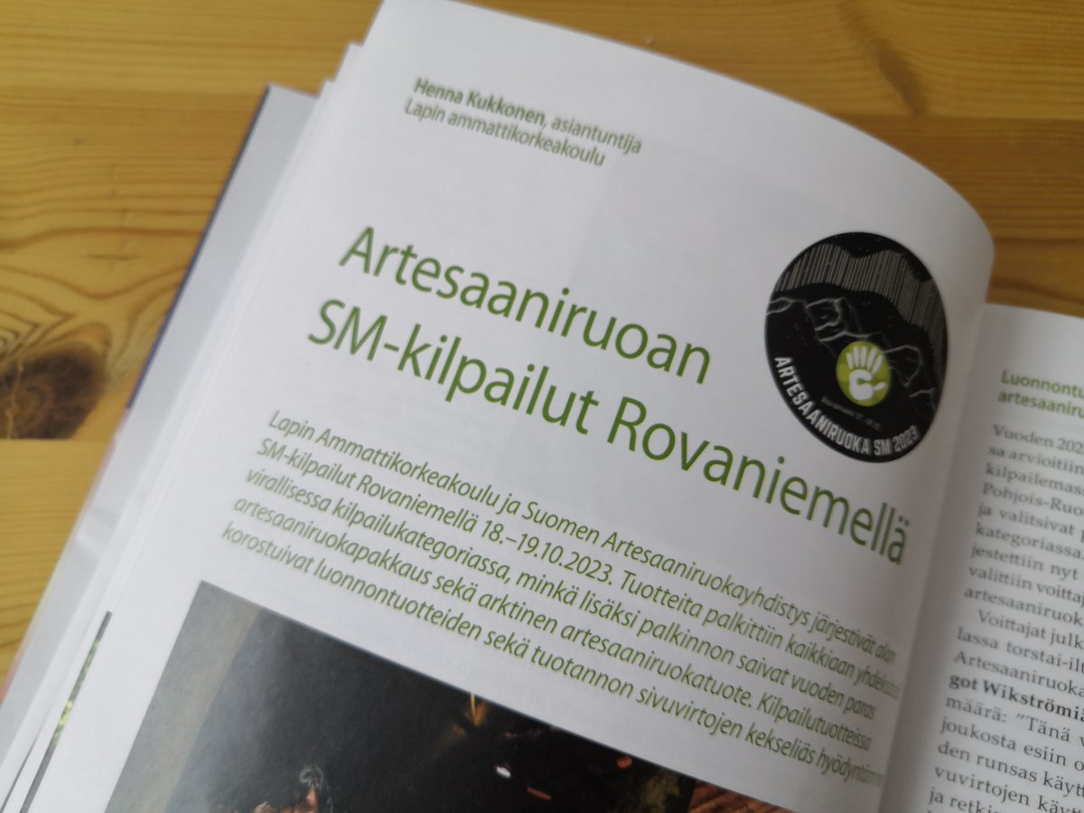 Viime vuonna artesaaniruoan SM-kilpailut järjestettiin Rovaniemellä. Henna Kukkosen @LapinAMK artikkelista uudessa Elintarvike ja Terveys-lehdessä 2/2024 voit lukea tuotteista ja tunnelmista! Oma lehti täältä: ymparistojaterveys.fi/tuote/elintarv… #artesaaniruoka #luonnontuotteet
