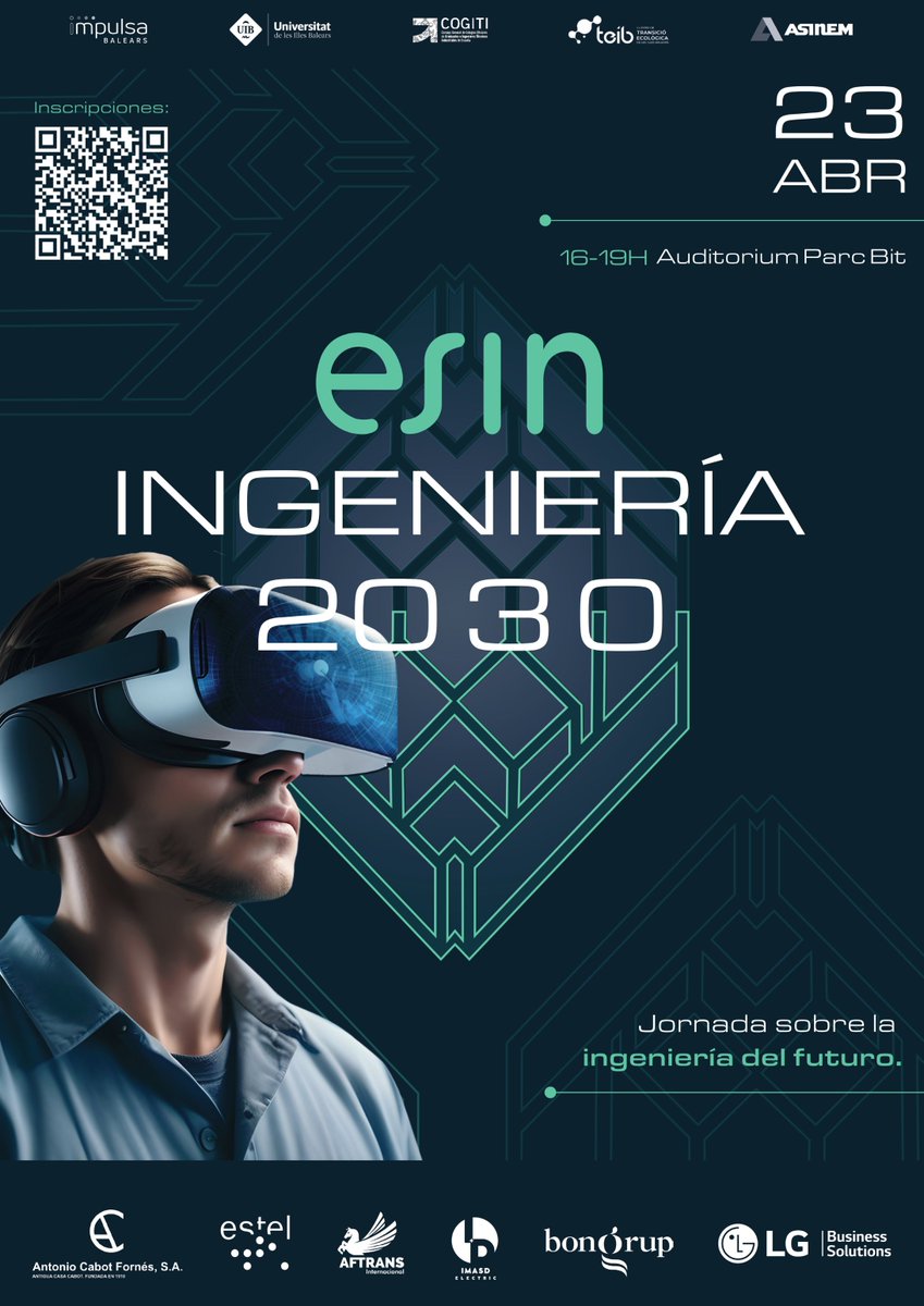 Estaremos presentes en el evento «ESIN Ingeniería 2030».

Será una jornada interactiva sobre la ingeniería del futuro que constará de dos mesas redondas con diferentes profesionales del sector, «networking» y aperitivo.

📆 23 de abril, a las 16 horas.
📍 Auditorium Parc Bit.