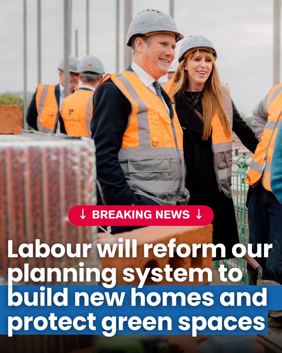 The next Labour government with @Keir_Starmer as Prime Minister will reform our planning system and release grey belt land for development. So we can build affordable homes, boost public services and improve green spaces.