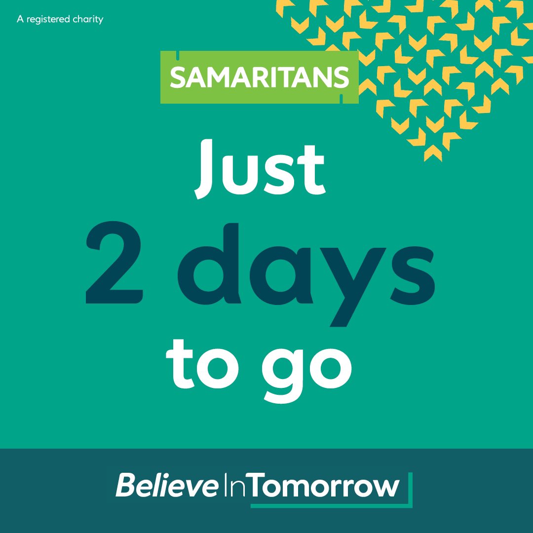 The countdown is on and the TCS @LondonMarathon is just around the corner…just 2️⃣ days to go! With @samaritans as the 2024 Charity of the Year, we’re even more excited to cheer on our runners this year 🙌 #BelieveInTomorrow 💝 #TeamSamaritans 💚
