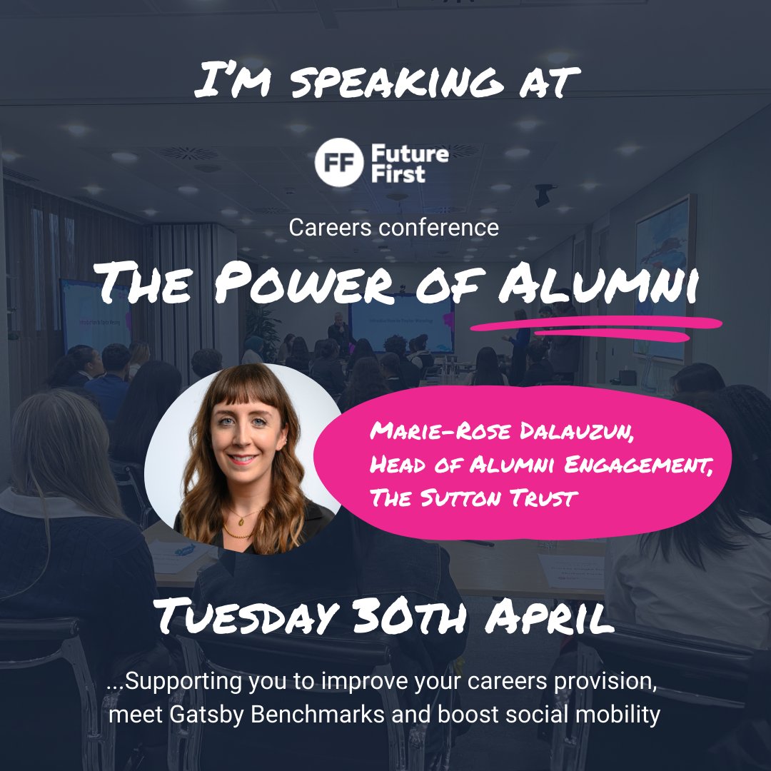 'In my work at the Sutton Trust, our alumni frequently share stories about how they hadn’t known anyone who did jobs they were interested in when they were growing up.'

📑Read Marie-Rose Delauzun's blog: futurefirst.org.uk/levelling-the-…

#education #socialmobility #alumni