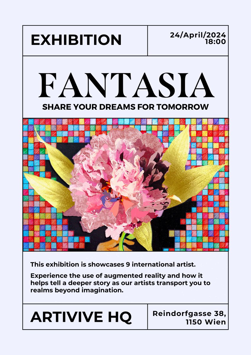 Tomorrow 🌸 Step into the world of wonder at our FANTASIA exhibition! Journey through fantastical works by 9 international artists where augmented reality turns fantasy into reality. 🗓️April 24th⏰6:00 PM 📍at the Artivive HQ Register here for free: fb.me/e/7fLFLHYSA 👋