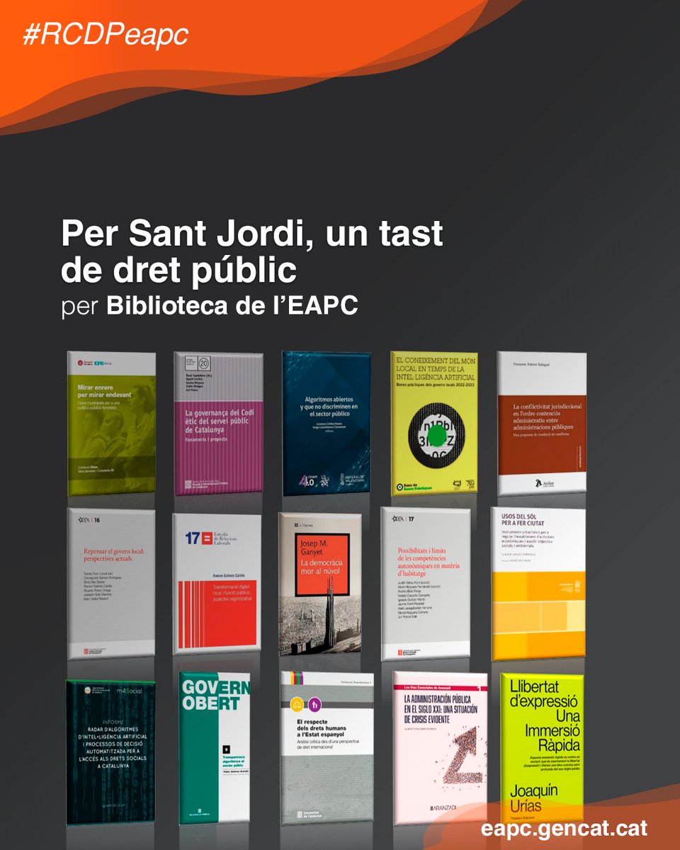 🐲 Per la diada de #SantJordi2024 🌹 la #BibliotecaEAPC i el blog #RCDPeapc us recomanem alguns llibres sobre #PolítiquesFeministes, #PolítiquesPúbliques, #CodiÈtic #IntelligènciaArtificial o #habitatge No us els perdeu! Bona lectura i bon #SantJordi! 📕 gen.cat/4aAABVM