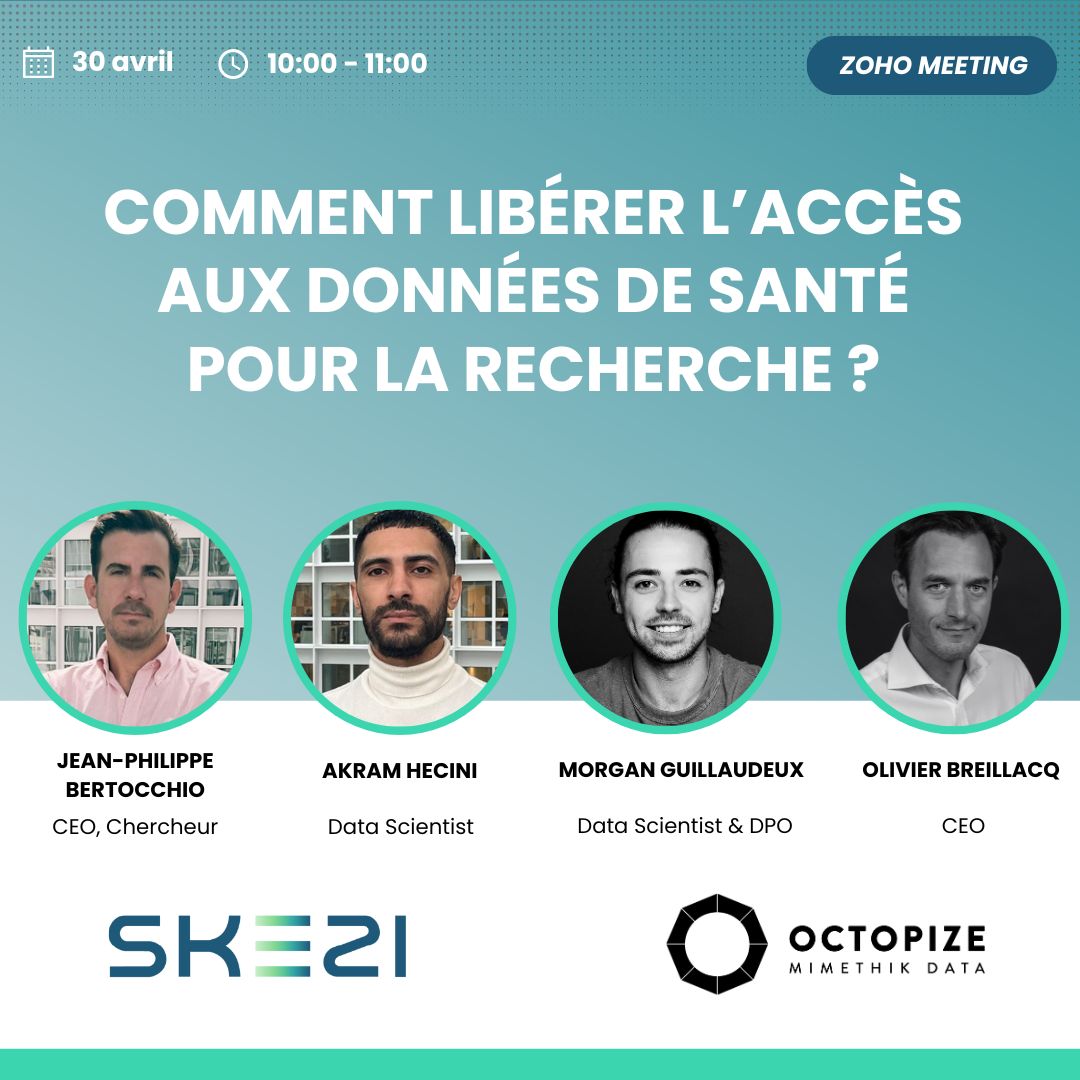 🔒Comment libérer l’accès aux données de santé pour la recherche ?

🚀Lors de ce webinaire signé <a href="/OctopizeMD/">Octopize</a> et <a href="/Skezi_EU/">SKEZI</a> , découvrez l’anonymisation des données, son utilisation dans le domaine de la recherche et des méthodes efficaces d’implémentation.