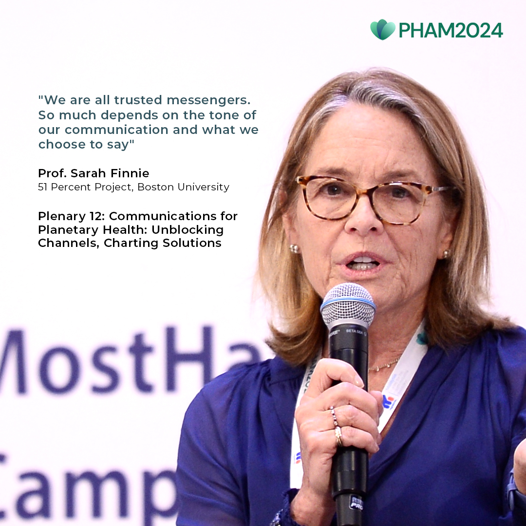 Prof. @SarahFinnie51  shares the power of communication in shaping perceptions and driving action for #planetaryhealth. 

#PHAM2024 #Sustainability #FromEvidenceToAction