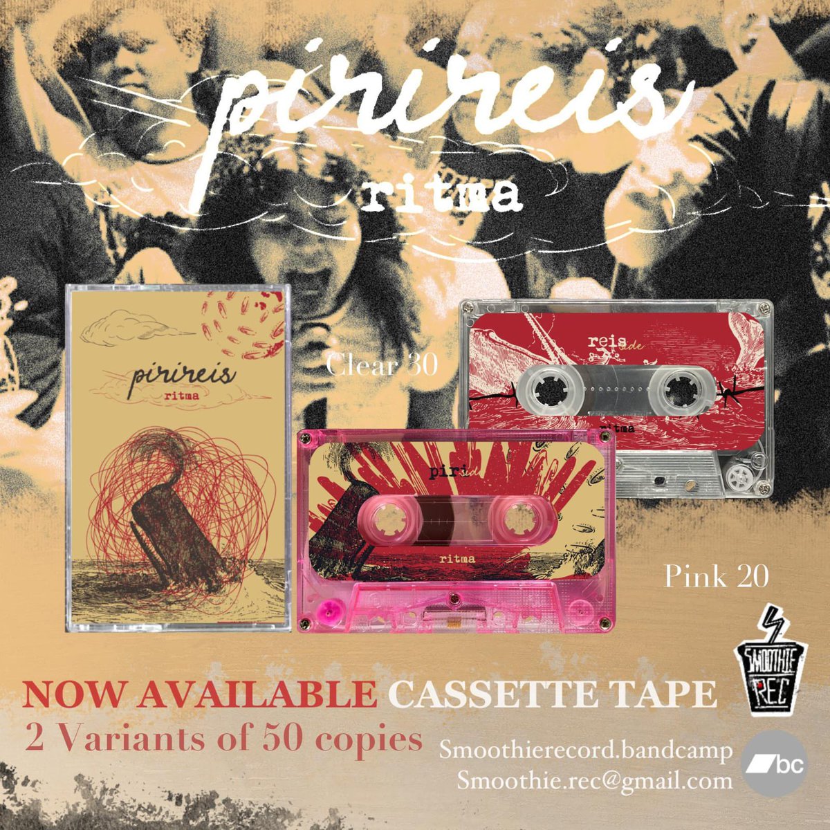 Coming soon! Piri Reis - ritma Tape (Thailand version) Limited to 50 pcs. Clear & pink tapes. available only at out Bangkok show. Be there!