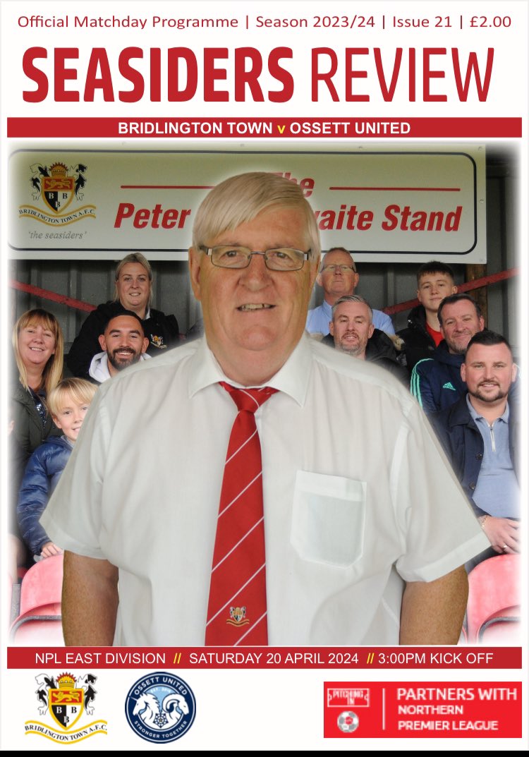 #TomorrowsProgrammeToday for our match against @OssettUnited, featuring Sir Pete on the cover, the gaffer @adiecostello,  club captain  @j_williamson96 club secretary @GavinBrantonGB and media man @BenEdw12 , 60 pages and all for the bargain price of £2 👌🏼 #SR21  @nlprogs ❤️⚽️🗞️