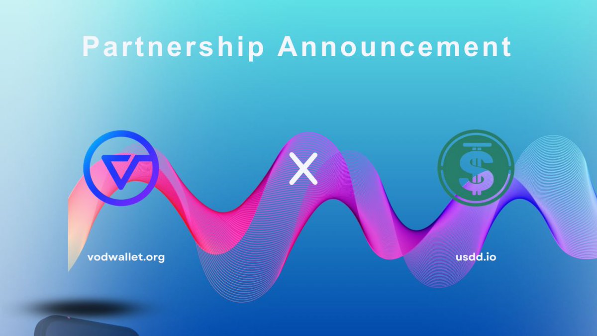 🥳Proud to announce our partnership with @usddio 🌀 $USDD will be available on vodwallet after launch #USDD is the first over-collateralized decentralized stablecoin transparent and fully backed by mainstream digital assets at all times. More:usdd.io