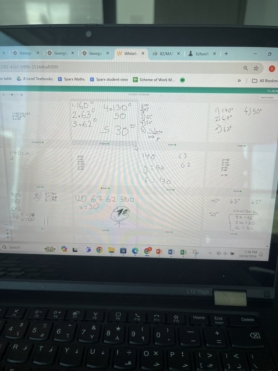 I have rediscovered my love for @WhitboardFi this week while online teaching - so easy to see pupils working and pick up on misconceptions! ☺️ (Very ready to stop staring at a screen all day though 🤞🏼) #maths #onlinelearning