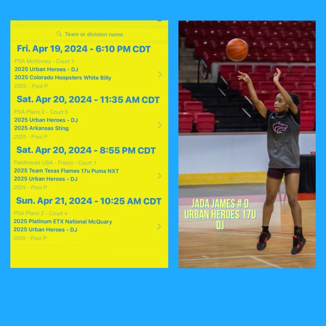 My schedule for the Heart of Texas. We will be at PSA McKinney,PSA Plano,and Frisco Fieldhouse this weekend! @UrbanEliteGirls @ladywolfbball