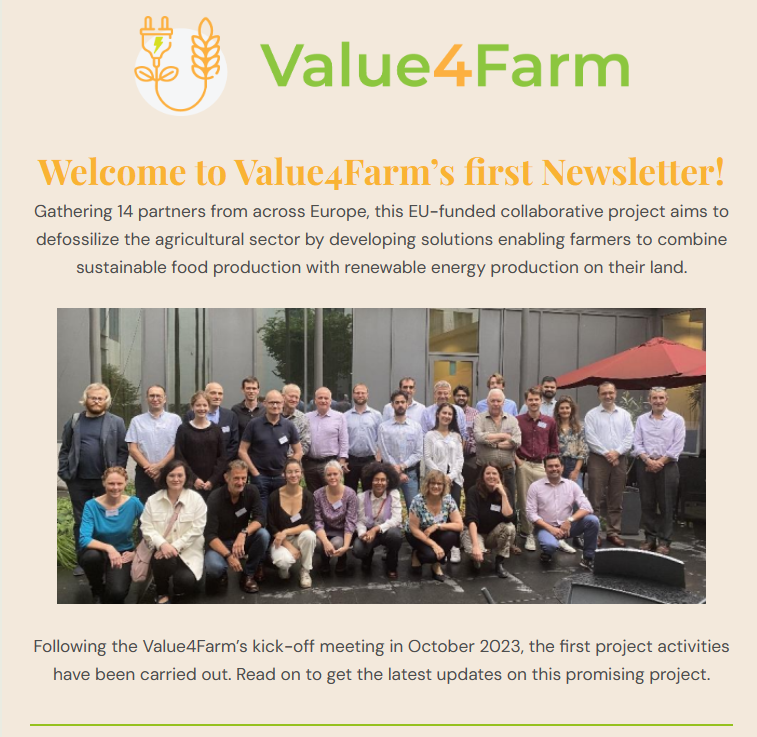 Value4Farm's tweet photo. 📢Exciting news: #Value4Farm first #Newsletter has been released and is now available on our website!📩
🚀To find out more about the project's activities &amp; progress since it was launched, as well as recent &amp; forthcoming events🔍, download the file here: https://t.co/yn4KJFUtA9🌾 https://t.co/1UFeQtedb0
