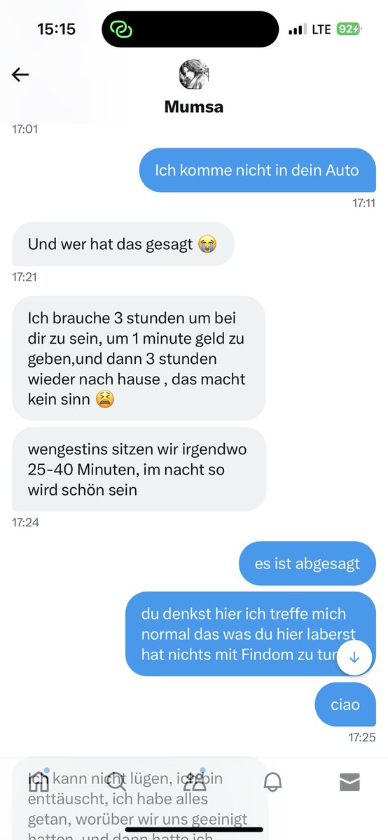 Blockempfehlung. Sagte er wäre ein Zahlsub. Zahlte erst für Cash&amp;Go an und find an was davon zu reden das ich in sein Auto steigen soll. Natürlich nach dem ich das Treffen direkt abgesagt hab, hat man direkt gemerkt das er mehr vor hatte. Mir ist es Scheiß egal aber da man nicht