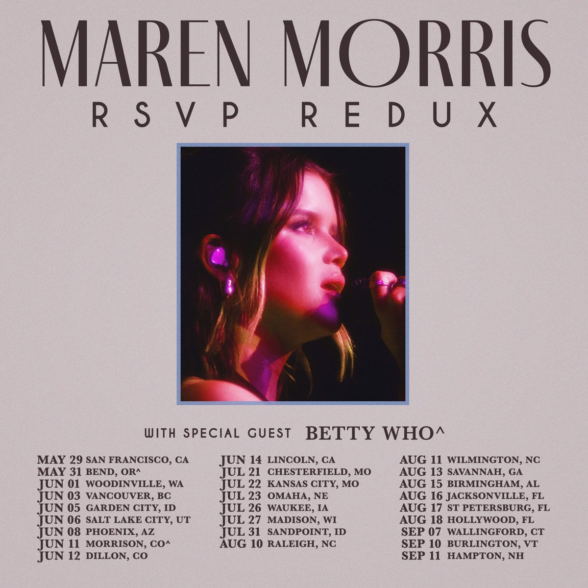 you asked, we answered. more RSVP Redux dates added. can’t wait to sing with you. 💞

RSVP for presale access: marenmorris.com/lunatics