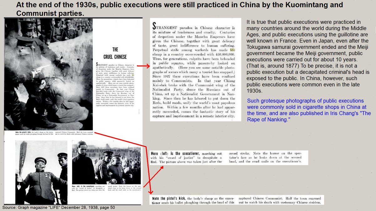 It is best not to conclude that all wartime black and white photographs of unknown origin are photographs related to the Japanese military. The Japanese military did not have a practice of public executions, but China did. @RandomWorldWar