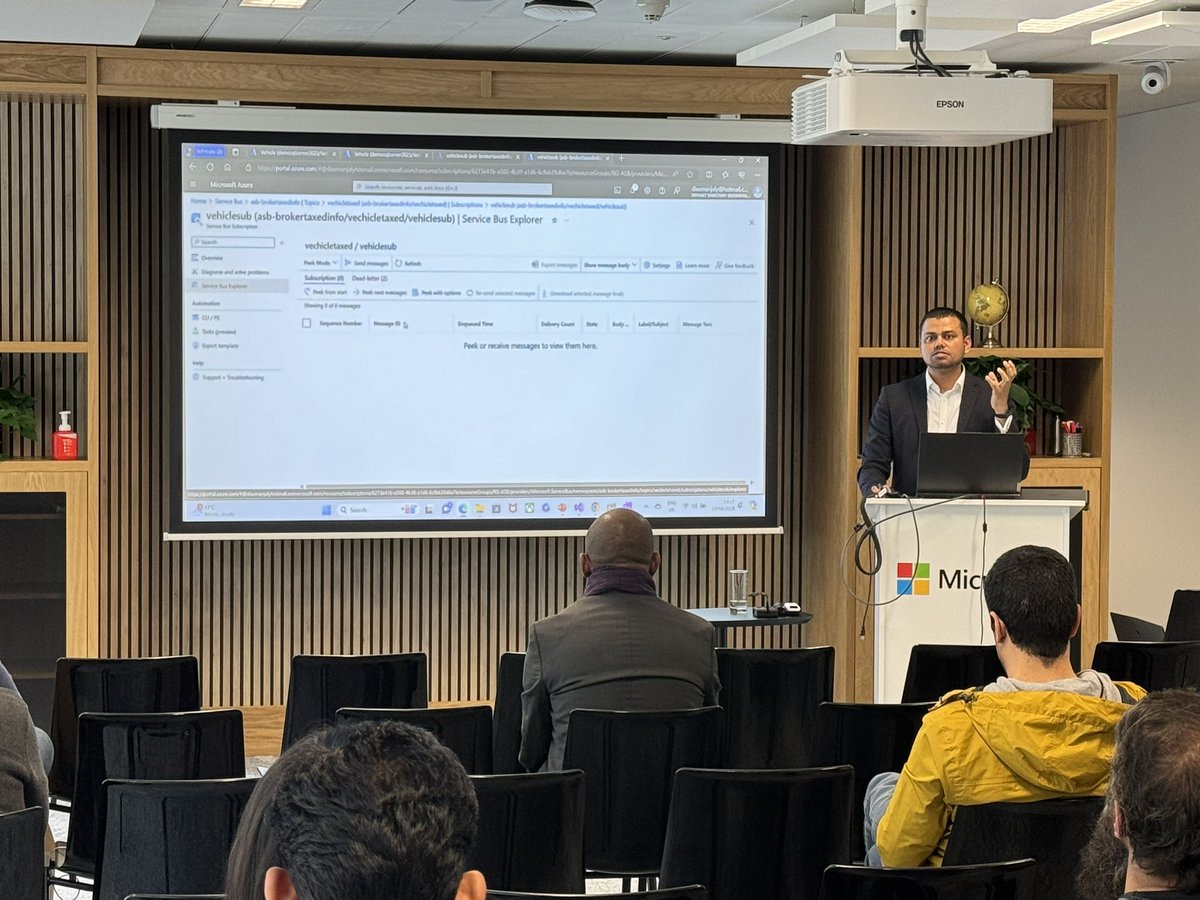 Anthony Mashford (@anthonymashford) on Twitter photo <a href="/DiasLondon/">Dias London ☁️</a> presenting at the #GlobalAzure event in London today about #Azure Service Bus #MicrosoftReactorLondon <a href="/DiasLondon/">Dias London ☁️</a> presenting at the #GlobalAzure event in London today about #Azure Service Bus #MicrosoftReactorLondon