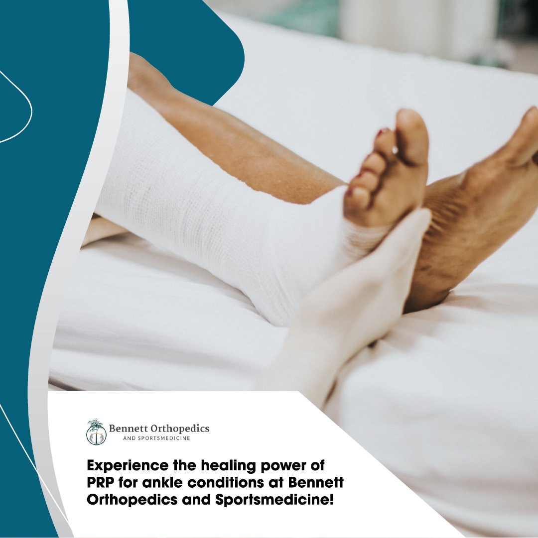 ⭐️ Experience the healing power of PRP for ankle conditions at Bennett Orthopedics and Sportsmedicine! 🦶💉 From arthritis to tendon injuries, PRP offers a non-surgical solution to restore mobility and alleviate pain.  #PRPTreatment #FootHealth #OrthopedicCare #BennettOrthopedics