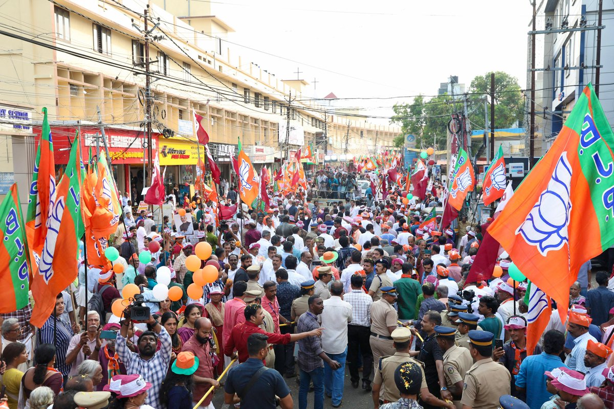 I express my heartfelt gratitude to the people of Kerala for their outstanding support to the NDA at the Kottayam roadshow. This massive turnout is a testament to the fulfillment of people's aspirations through various development-led initiatives spearheaded by the NDA…
