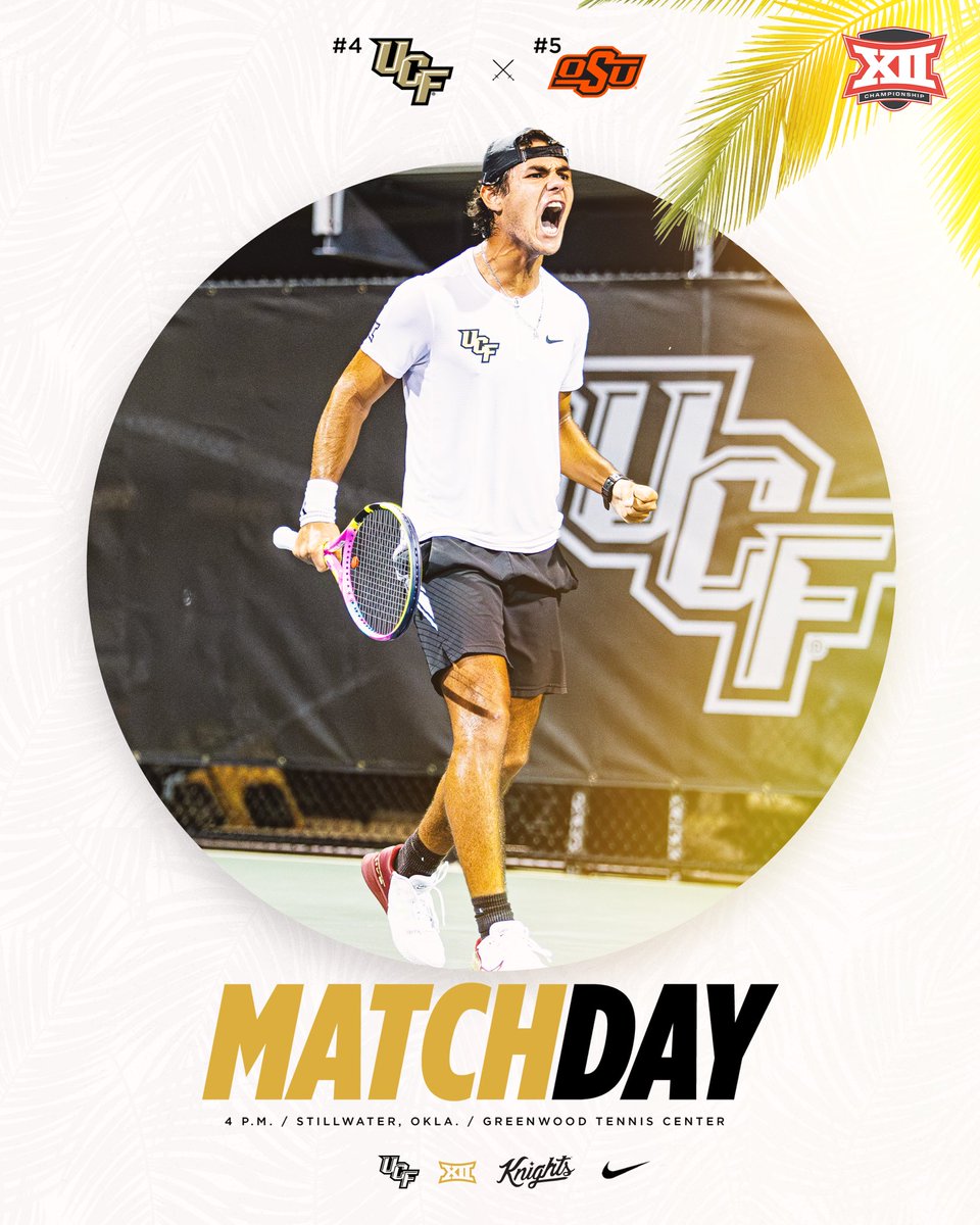 We’re in this together ⚔️ 🎾 (5) Oklahoma State ⏰ 4 p.m. ET 🏟️ Greenwood Tennis Center 📊📺 linktr.ee/UCF_MTennis