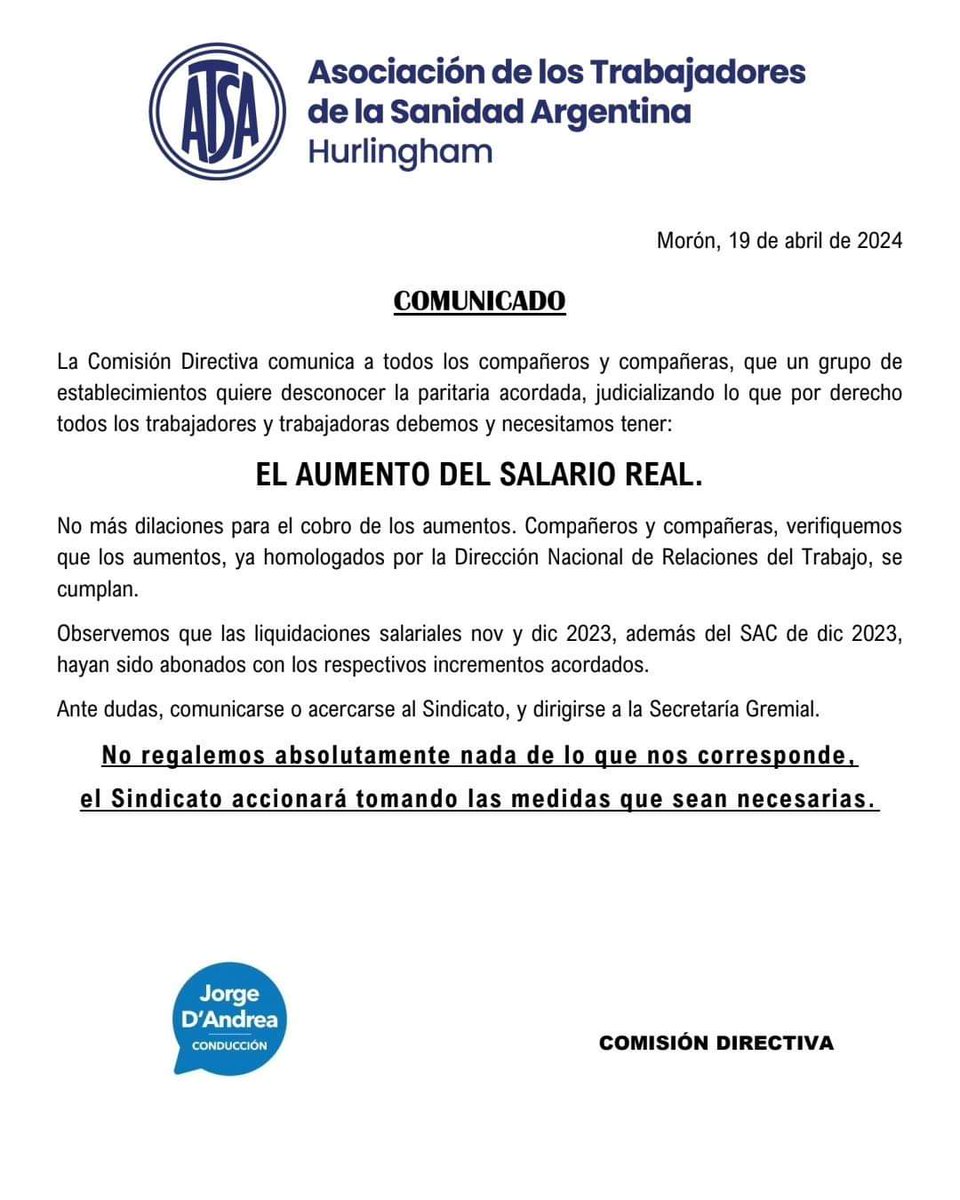 dandreajorge's tweet photo. ‼️ COMUNICADO IMPORTANTE 

#AtsaHurlingham https://t.co/navvTchXeW
