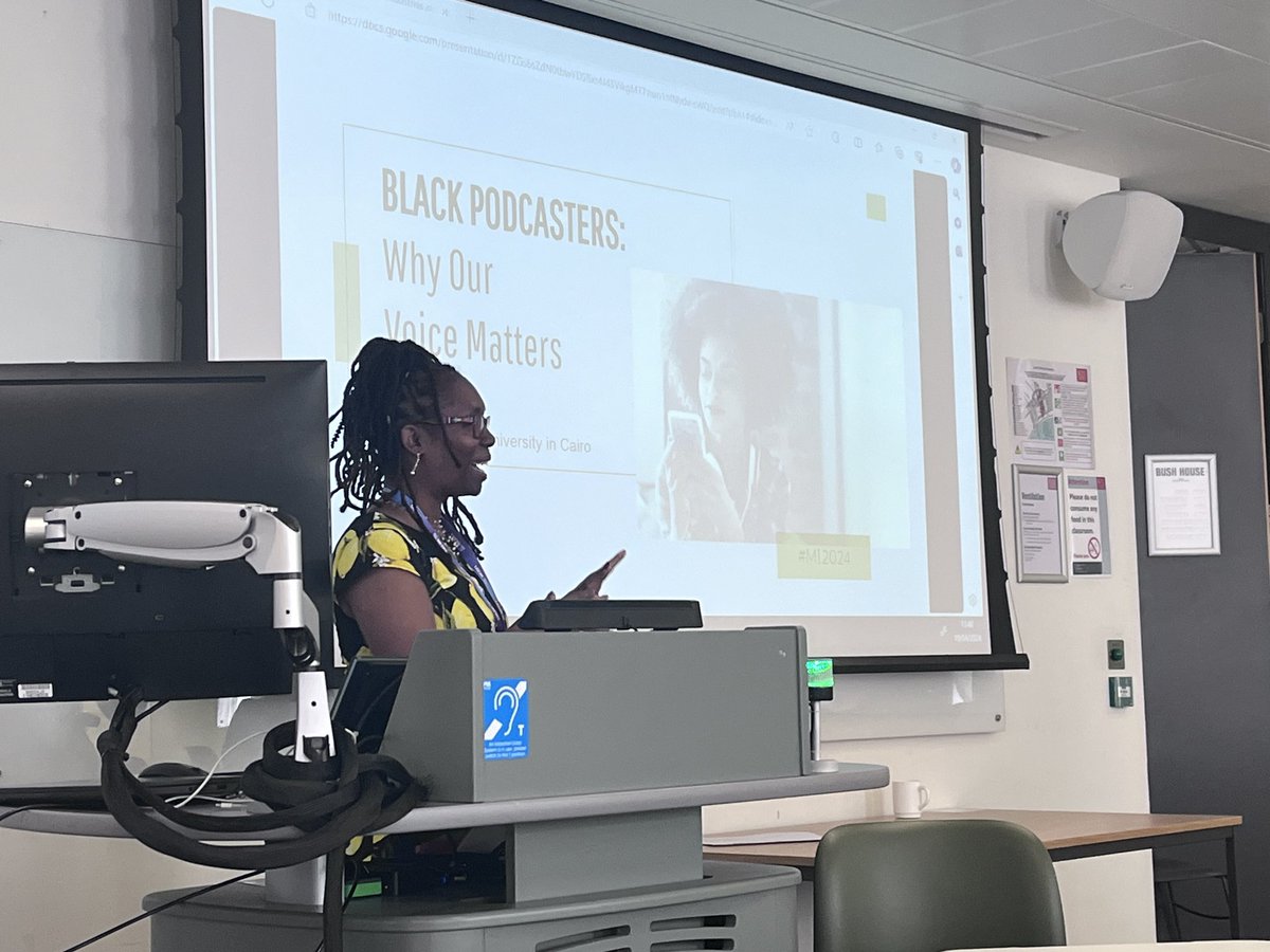 @podcaststudies @ASCopeland @KimFoxWOSU Next up is @KimFoxWOSU talking about black podcasters on the final panel at #mi2024