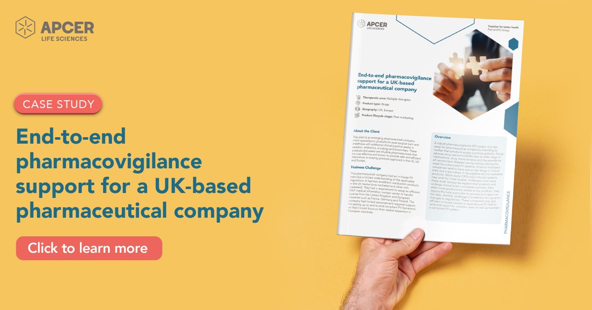 We helped an emerging biopharma company in the UK, setup an efficient PV system with a designated team, established processes, and end to end execution for their marketed products within 3 months! Click here to know more: bit.ly/cspvuk_apcer

#pharmacovigilance #anaesthesia