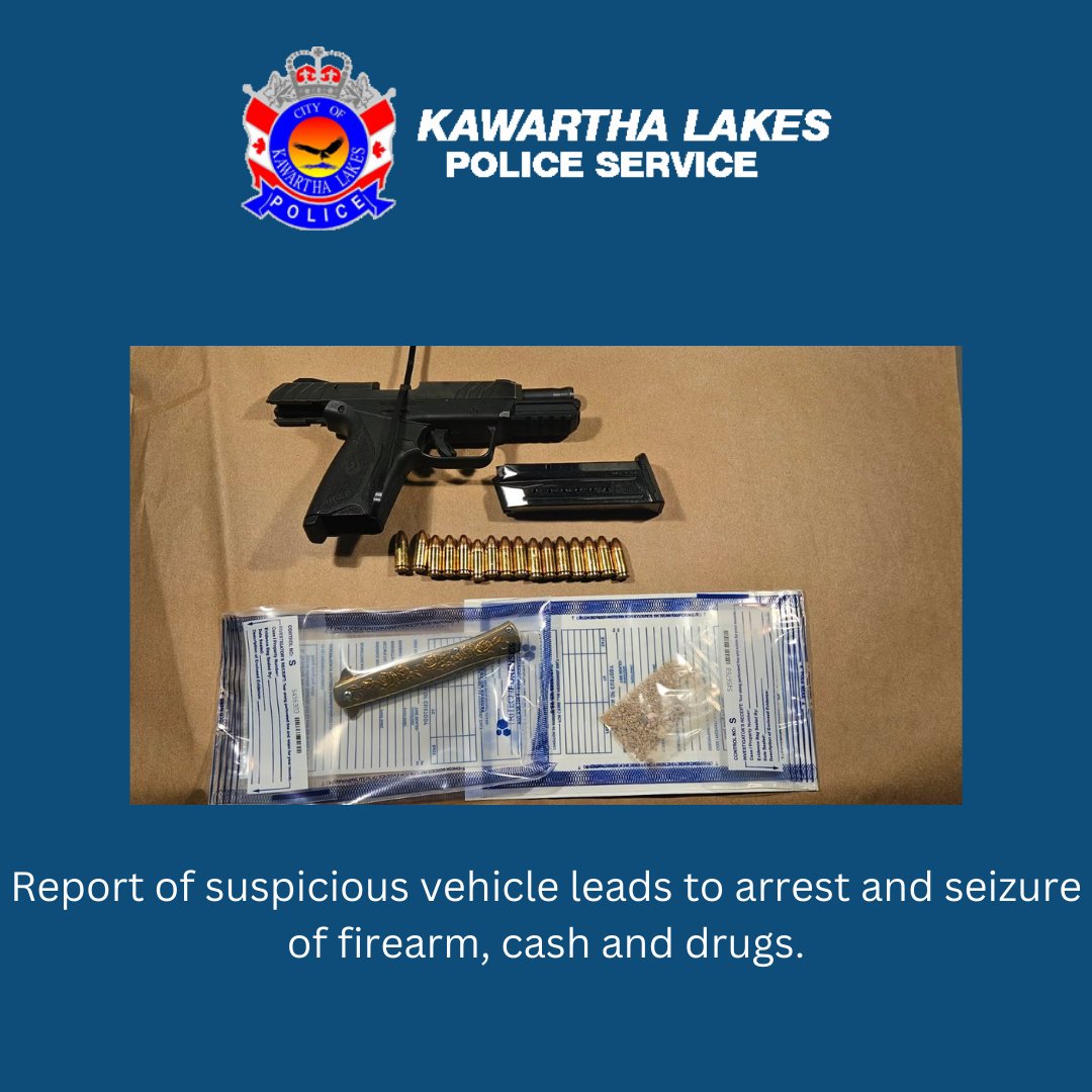 Media Release April 19, 2024 Arrest made firearm, cash and drugs seized. kawarthalakespolice.com/2024/04/19/kaw…