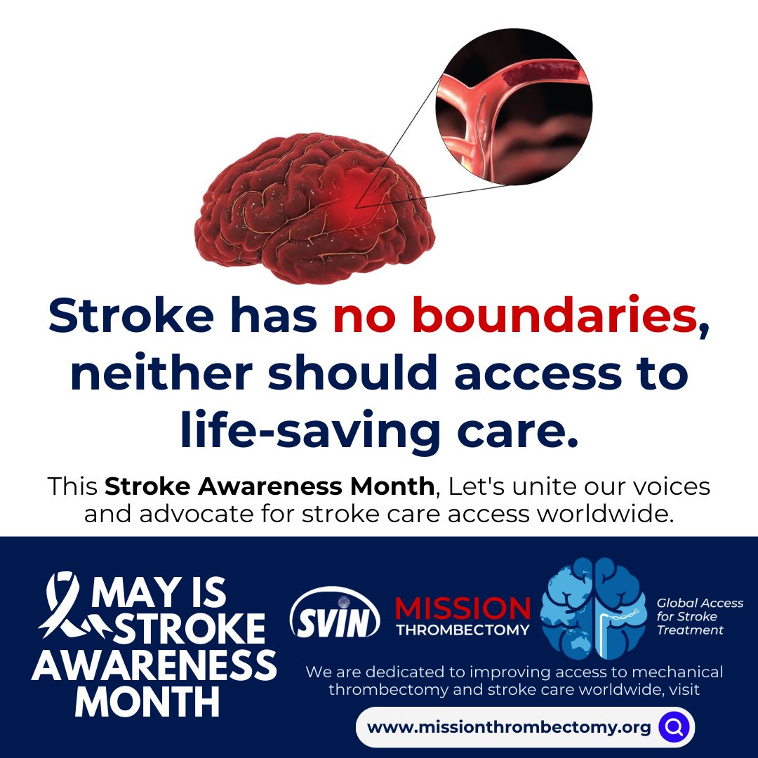 Join us this Stroke Awareness Month as we unite our voices to advocate for improved stroke care access worldwide! Mission Thrombectomy is our outreach initiative dedicated to increasing access to stroke care globally. Support our cause by donating at missionthrombectomy.org/donate/