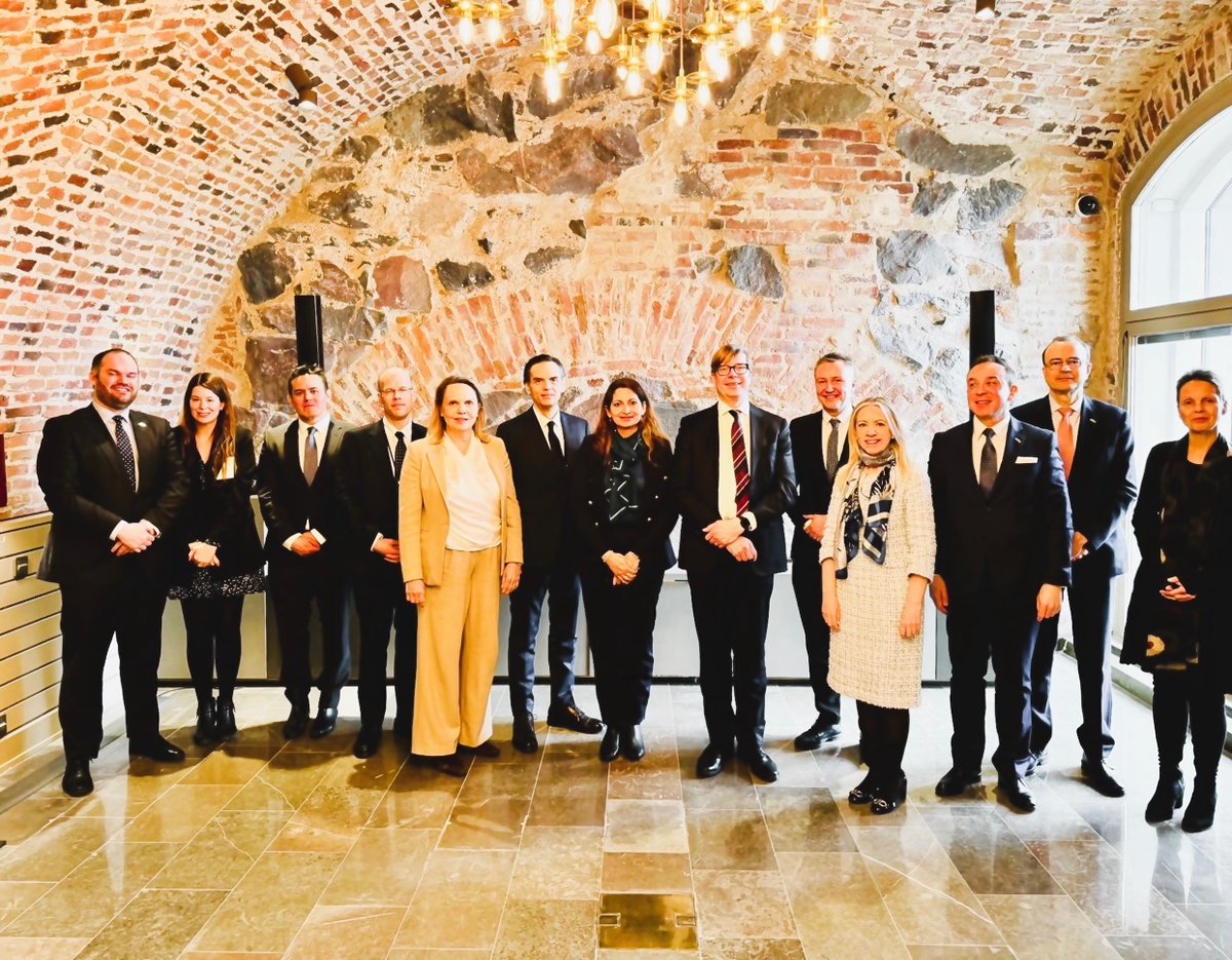 Food for thought at @ulkoministerio Most grateful to Permanent State Secretary @jukka_salovaara DG @jarisinkari DG @SofieFromE @LasseKeisalo @PirjoSuomela for hosting Ambassadors & Chargés d’Affaires of Latin America & Caribbean in #Helsinki at briefing on current issues