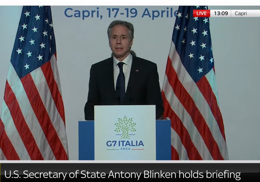 ⚡ #BREAKING: US Not Involved in Israel's Drone Strikes Against Iran The United States has confirmed it was not involved in the drone strikes conducted by Israel against Iran last night. In his G7 press briefing today, US Secretary of State Antony Blinken appeared to justify