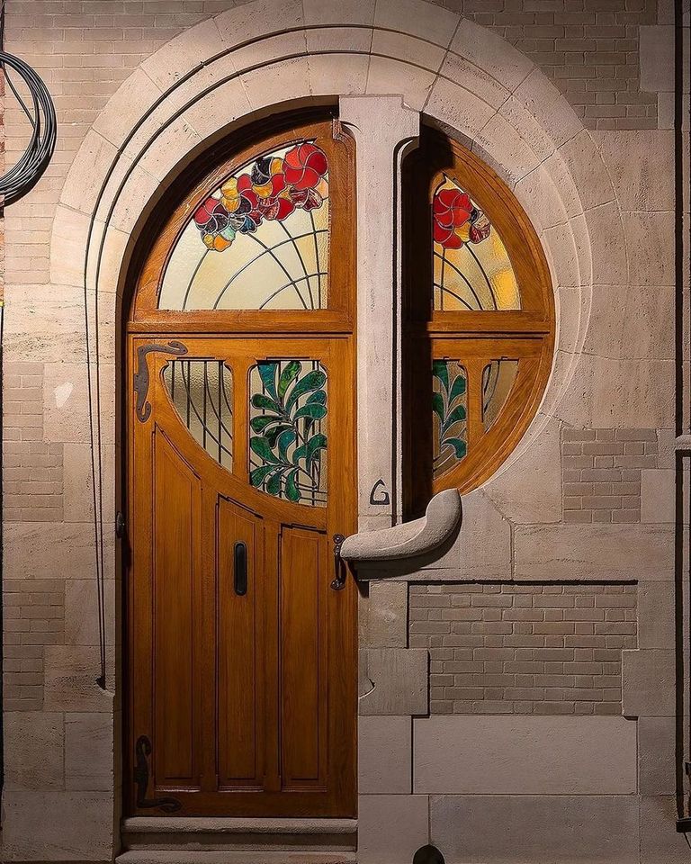 Art Nouveau Door in Brussels, Belgium.