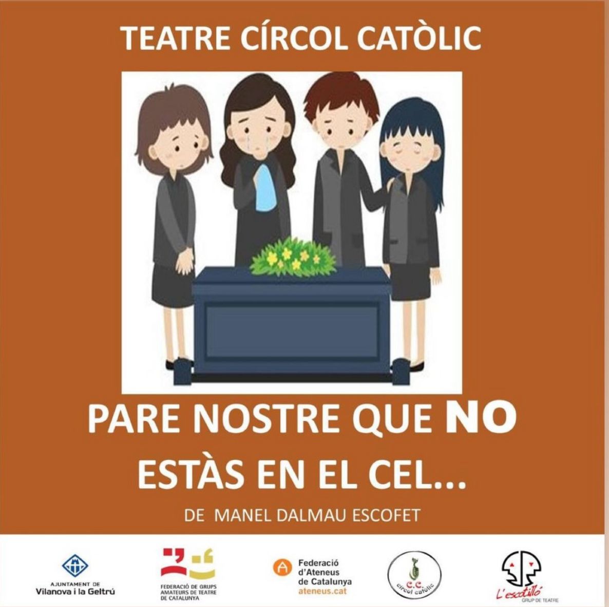 🎭 Avui, i demà, al Teatre Círcol Catòlic, 'Pare nostre que no estàs en el cel', d'en Manel Dalmau

L' obra de Dalmau ha estat seleccionada per participar a la XX Mostra Nacional de Teatre Amateur de Pineda de Mar

No us la perdeu!
_
#VilanovailaGeltrú #VNG
#Cultura #Teatre