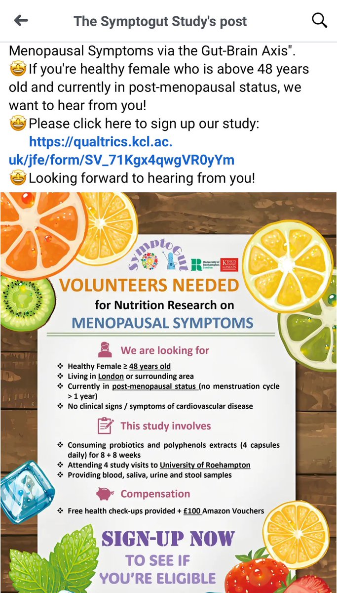 adele759's tweet photo. More info here😊Please share our new   study on menopausal symptoms. https://t.co/MKUu2LIRPP  This is a joint collaboration between King's College London and 
University of Roehampton @adele759 @DrYJeanes @anarmateos @UoR_LifeScience @ur_women @gkengaripolu https://t.co/LoEZjnaoDa