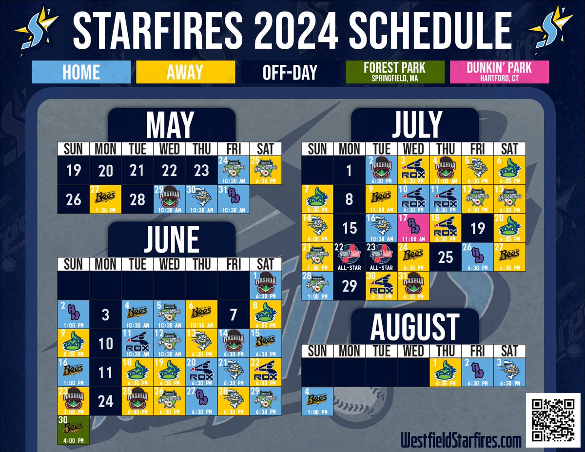 Starfires Baseball (@starfiresbb) on Twitter photo The schedule is officially here! 🤩🥳⚾️
Want to know more? Just click here: westfieldstarfires.com/news/?article_…
#BullensMagic <a href="/FuturesLeague/">The Futures League</a> The schedule is officially here! 🤩🥳⚾️
Want to know more? Just click here: westfieldstarfires.com/news/?article_…
#BullensMagic <a href="/FuturesLeague/">The Futures League</a>