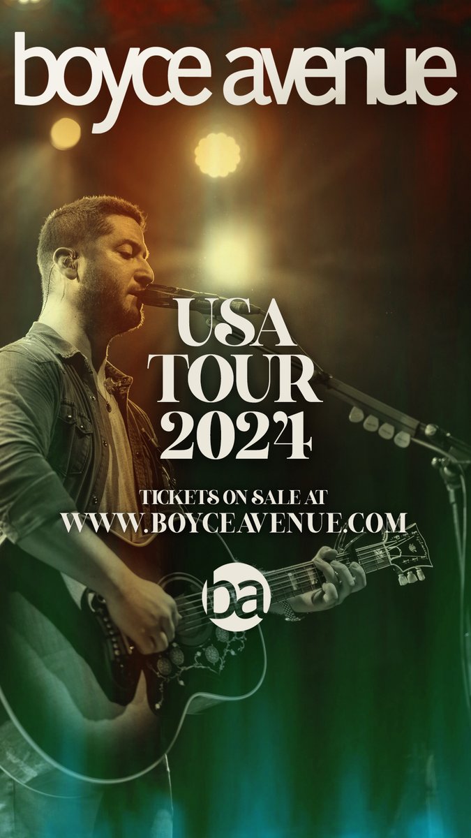USA TOUR on sale now! Tickets are available at boyceavenue.com