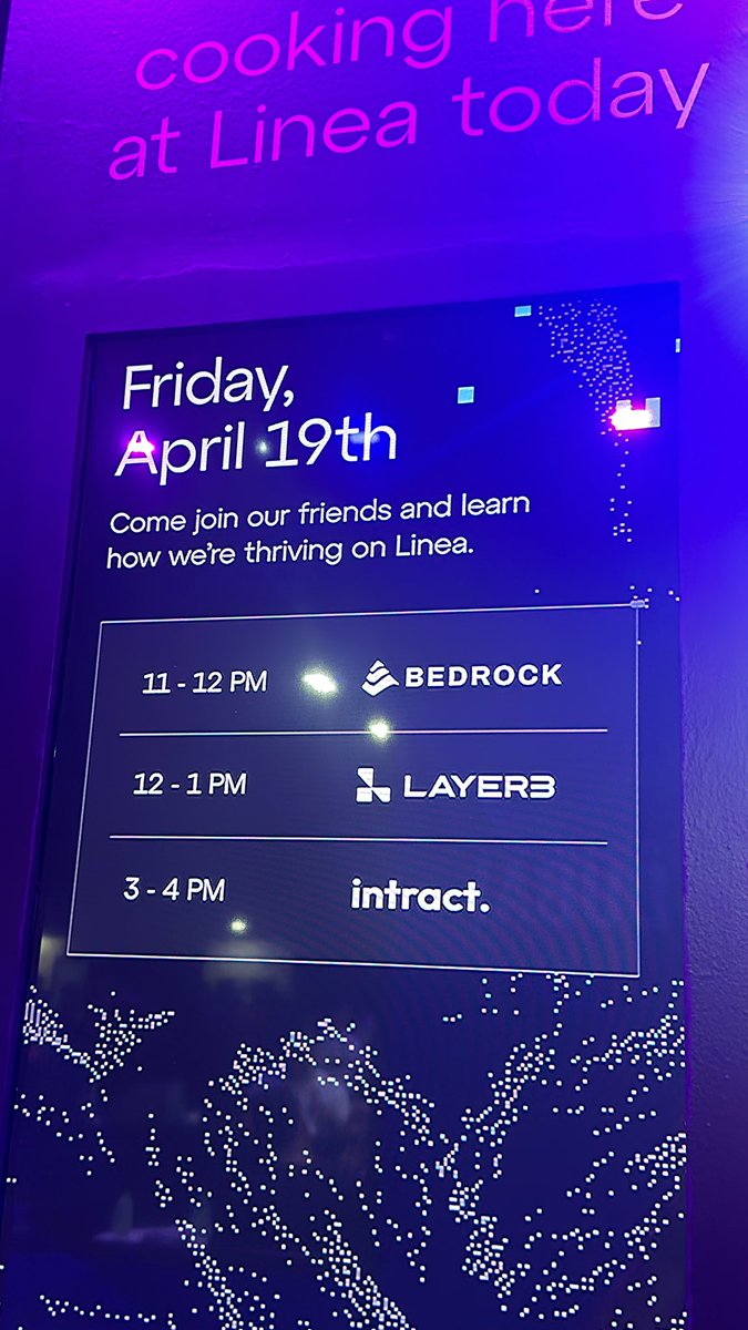 🇦🇪#TOKEN2049 Day✌️ 

Come meet our amazing partners @Bedrock_DeFi, @layer3xyz, & @IntractBuzz who are thriving #OnLinea✨