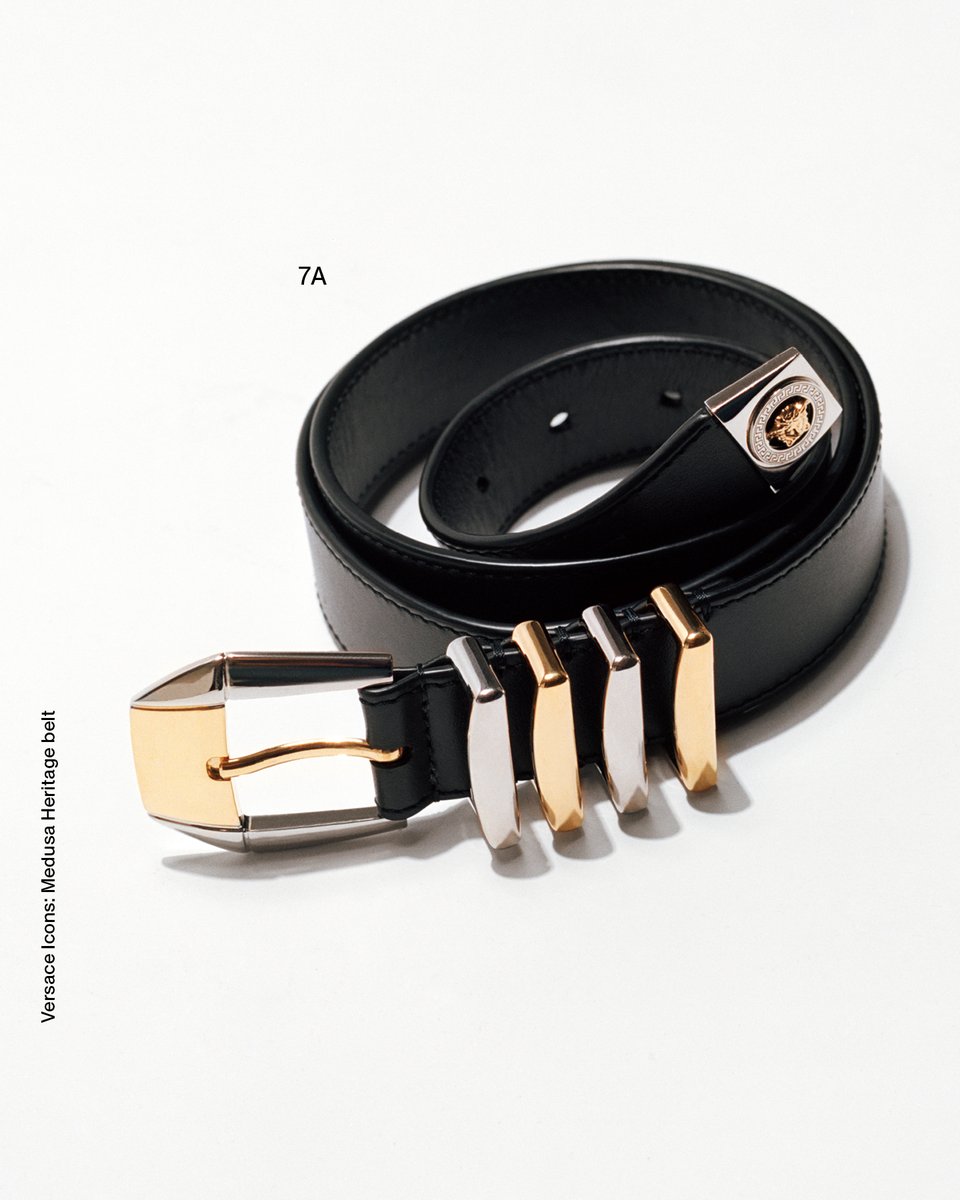 Versace Icons: Medusa Heritage Belt​ The angular and defined heritage belt buckle is a signature of Versace embellishment.​ Now at e-versace.com/Icons-Men #VersaceIcons​ #Versace