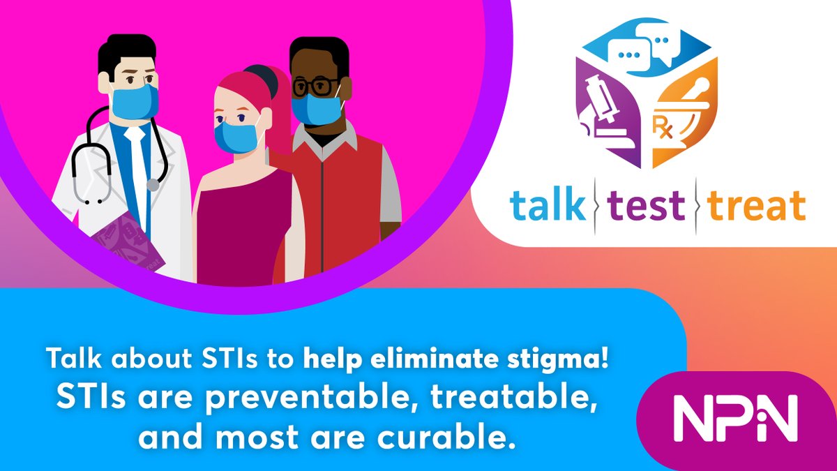 #PreventionPartners: During STI Awareness Week, use #CDC’s “Talk. Test. Treat.” campaign to encourage individuals & healthcare providers to protect their health & the health of their partners & patients from #STIs. Campaign details: bit.ly/3w19G41