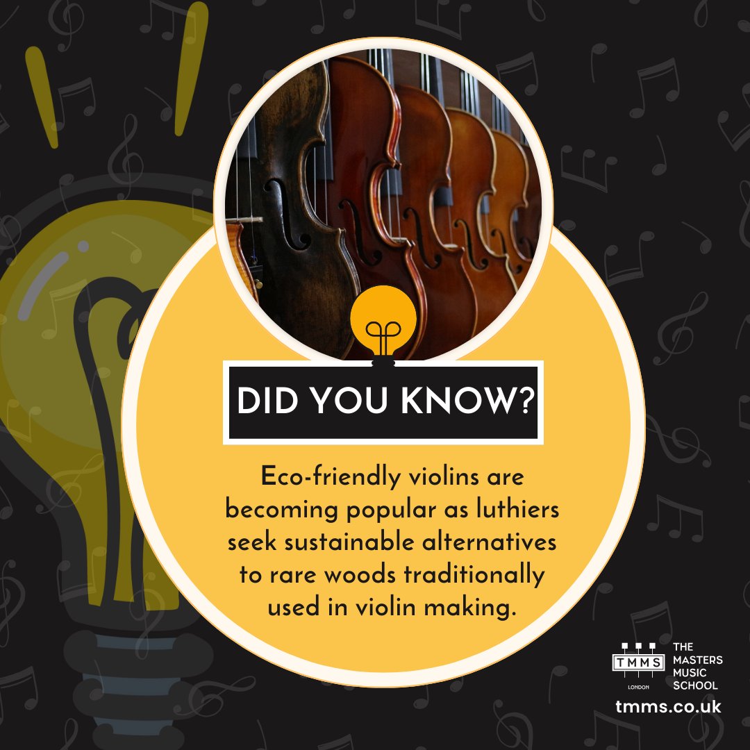 Did you know? 💡 Eco-friendly violins are on the rise as luthiers turn to sustainable alternatives to the rare woods traditionally used in making these classic instruments. #ecofriendly #didyouknow #didyouknowmusic #violin #TMMS #TheMastersMusicSchool #tmmslondon
