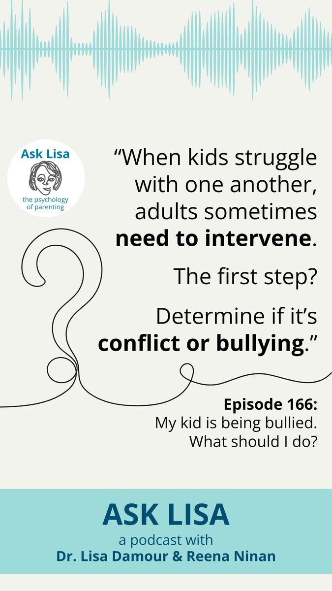 Kids aren’t always able to see their part in peer conflicts. For more on how to help kids manage conflict and bullying, tune into Episode 166 of the @asklisapodcast: “My kid is being bullied. What should I do?” loom.ly/TvTzTt8