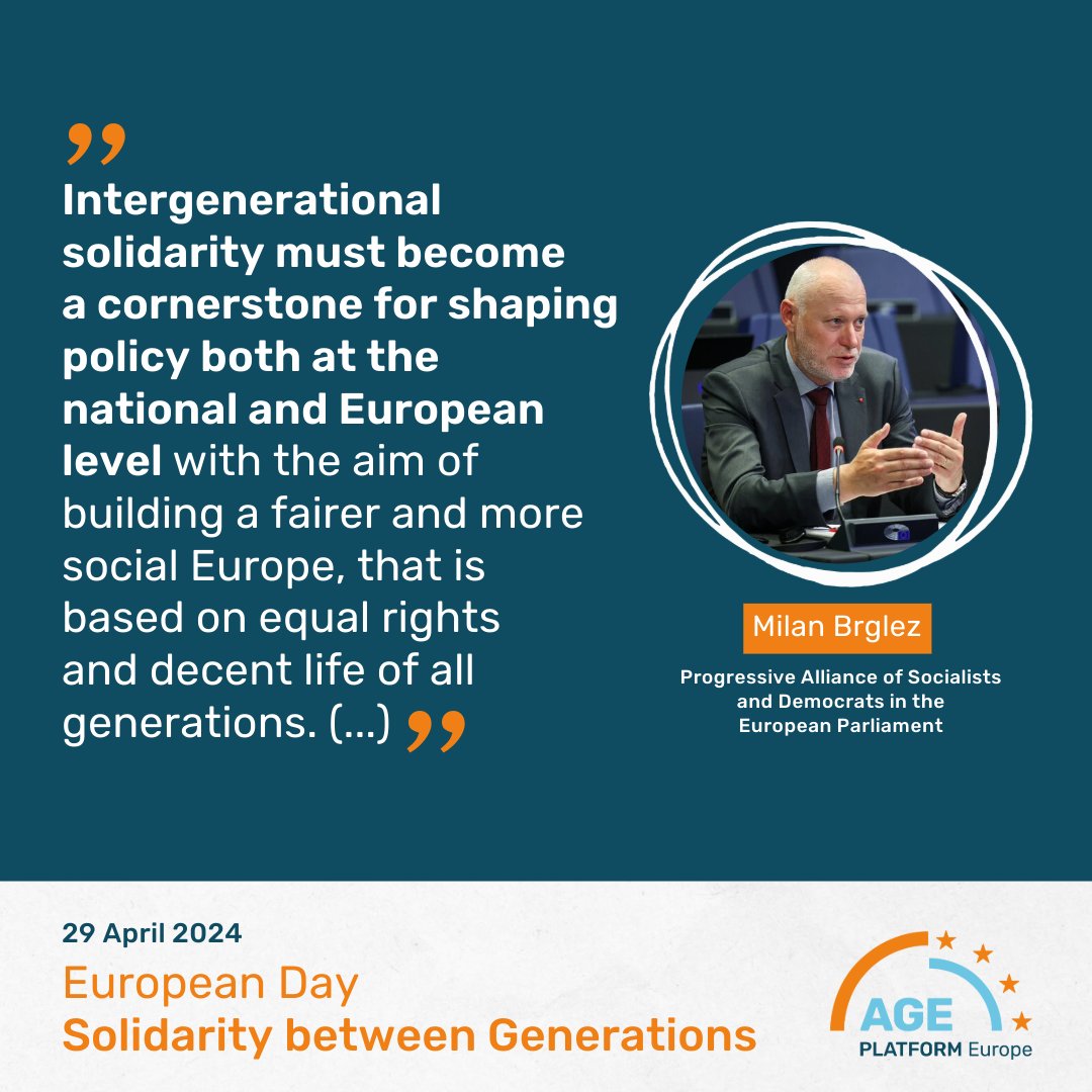 👴👧In this elections period, breaking silos and encouraging #SolidarityBetweenGenerations is more important than ever. @milan_brglez (@TheProgressives) reflects on this for a fairer and more social EU. ‼️ Join the movement + full quote: bit.ly/SolidarityBetw… #AWorld4AllAges