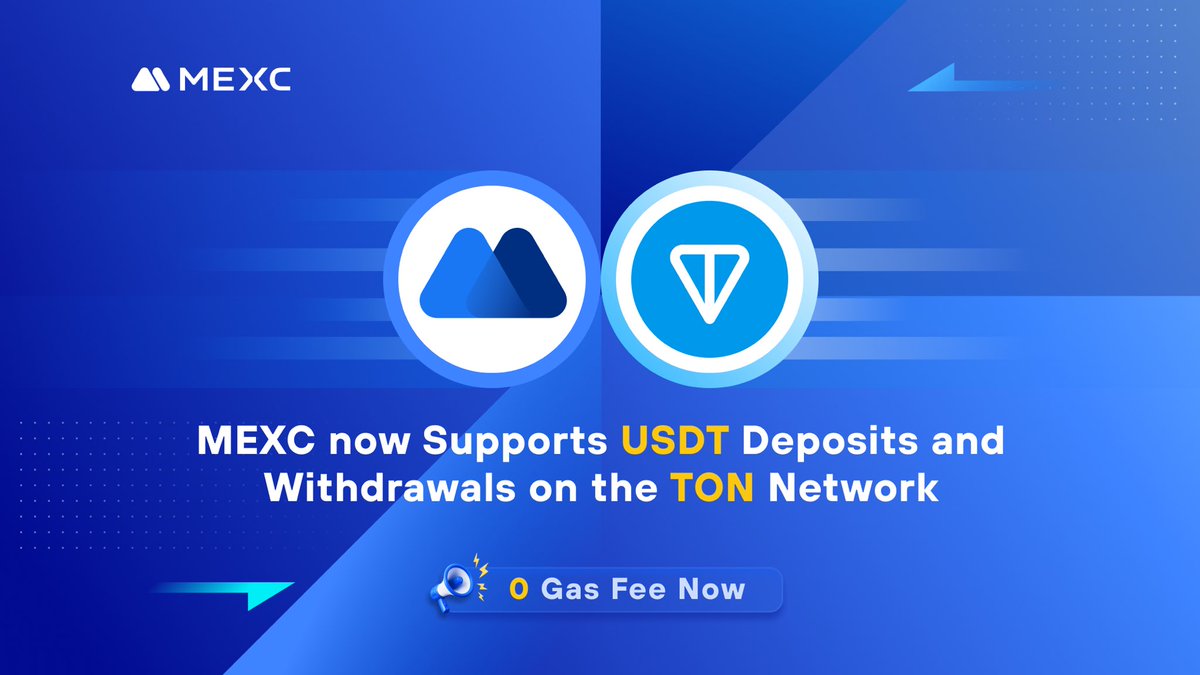 🚀Exciting news! #MEXC now lets you withdraw and deposit $USDt on the #TON  network with 0⃣ gas fees! @ton_blockchain Experience lightning-fast  transactions without worrying about fees! 🔥 Details:  https://t.co/ylp5R8gUqs #TONxTelegramxTether
