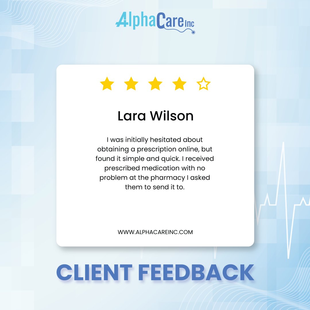 AlphaCareInc's tweet photo. Real stories, real results! Hear from our satisfied clients who found convenience and privacy with our STD services online.
Your health journey starts with us.
#AlphaCare #alphacareinc #testimonial #review #Feedback #happycustomer #client https://t.co/uHyxOjvnXW