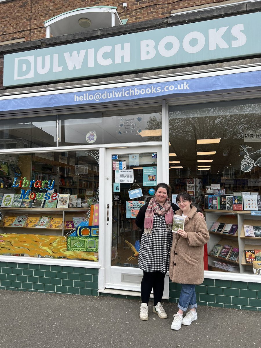 We are out and about in south London with @aetwigg today for a proof drop of her incredible debut novel #SpoiltCreatures! First stop: @booksellercrow (we forgot to take a photo but thanks for having us!) Next up: @DulwichBooks and the lovely Kitty & Rachelle 📚