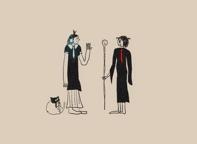 「black cat standing」 illustration images(Latest)