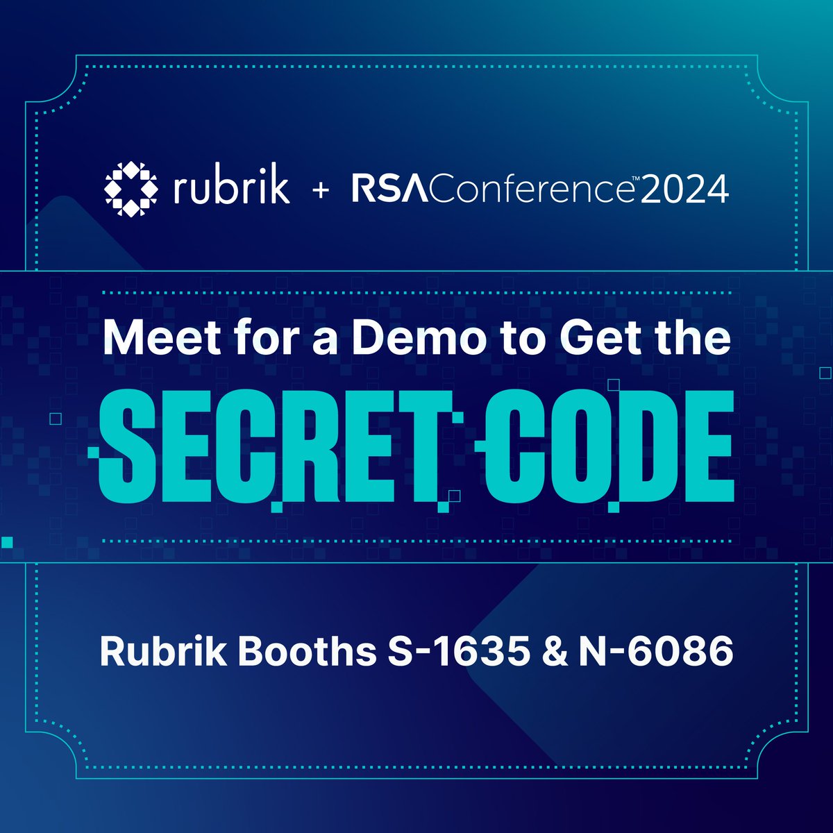 Don’t tell anyone 🤫…but if you go to @RubrikInc’s booths at @RSAConference (S-1635 and N-6086), ask for the SECRET CODE. You’ll get access to an exclusive area on the expo floor…and you can thank me later. Learn more: rbrk.co/3x3810m